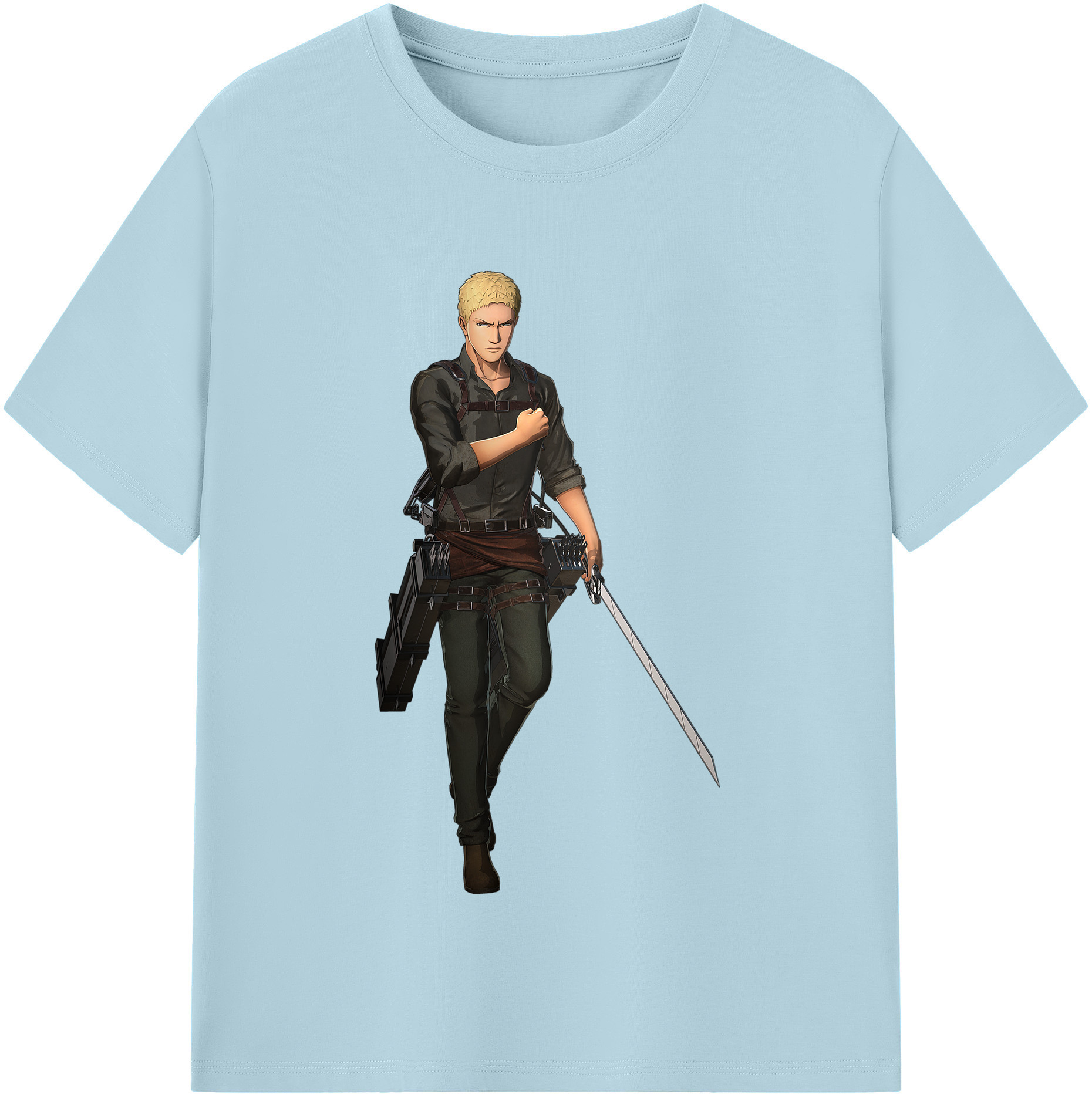 （画像用） 進撃の巨人 ライナー・ブラウン Attack on Titan Reiner Braun 綿100％半袖Tシャツ（フロントプリント）